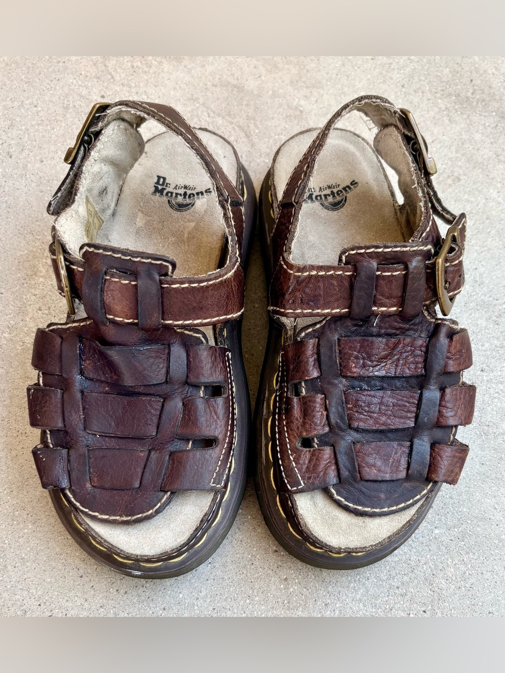 Vintage Y2K Dr Martens Fisherman Sandals EU 37 US 6 Brown Leather Rare EUC - Picture 5 of 9